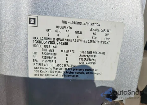 1999 Cadillac Deville z USA, uszkodzony, nr VIN 1G6KD54Y5XU744290